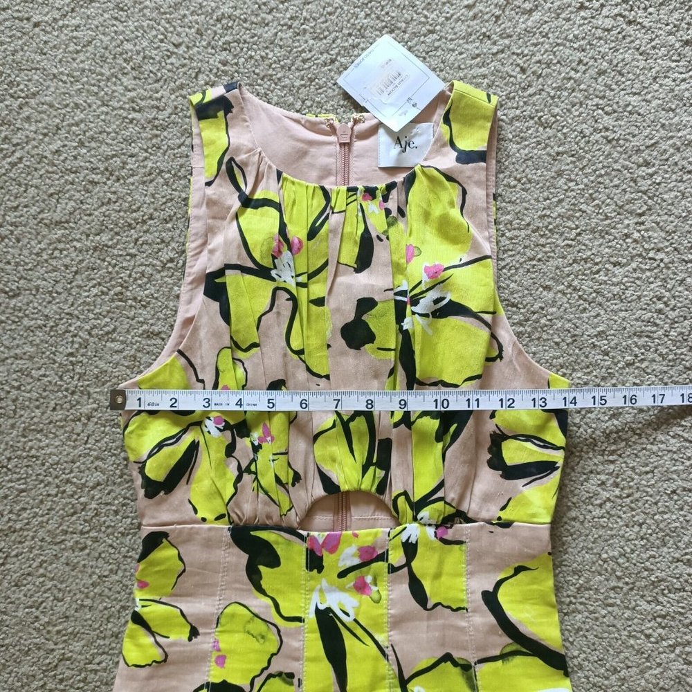 NWT Aje Pelicano Citrus Bloom Asymmetric Tiered Dress - Size AU 6 / US 2 - Picture 10 of 16
